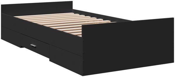 vidaXL Bettgestell mit Schubladen Schwarz 75x190 cm Holzwerkstoff 3280350 Bild 6