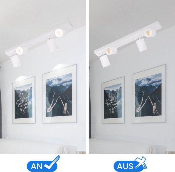 Nettlife Deckenstrahler 2/3/4/ Flammig Deckenlampe Weiss Flur GU10 Modern Deckenspot, Schwenkbar 350°, LED wechselbar, Flur Wohnzimmer Schlafzimmer Küche Bild 3