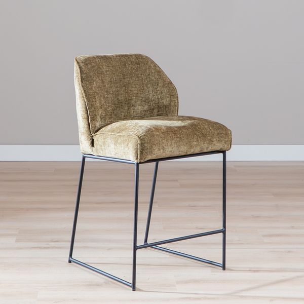Bronx71 Barhocker Momo Chenille Olivgrün 73 cm