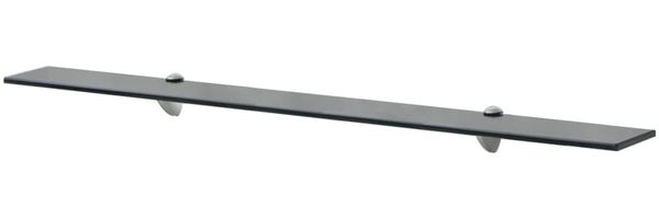 vidaXL Schwebendes Regal, Glas schwarz, 0,8 x 20 x 100 cm