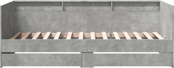 vidaXL Tagesbett mit Schubladen ohne Matratze Betongrau 75x190 cm 3280863 Bild 4