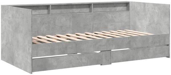 vidaXL Tagesbett mit Schubladen ohne Matratze Betongrau 75x190 cm 3280863 Bild 3