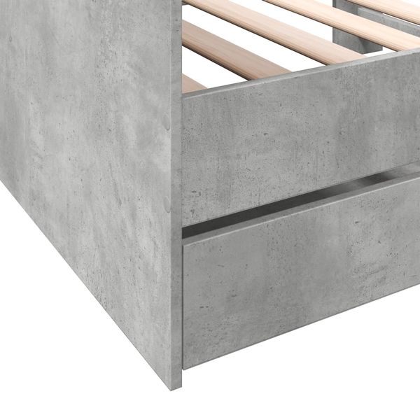vidaXL Tagesbett mit Schubladen ohne Matratze Betongrau 75x190 cm 3280863 Bild 7