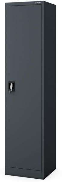 Jan Nowak Aktenschrank Büroschrank Metallschrank Lagerschrank 4 Fachböden Flügeltür Drehgriff Pulverbeschichtung Metall 185 x 45 x 40 cm (Anthrazit)