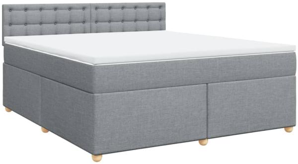 vidaXL Boxspringbett mit Matratze Hellgrau 180x200 cm Stoff 3286773