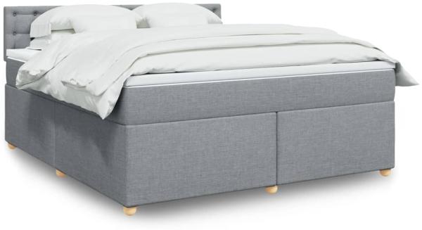 vidaXL Boxspringbett mit Matratze Hellgrau 180x200 cm Stoff 3286773