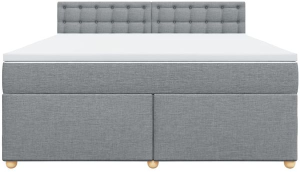vidaXL Boxspringbett mit Matratze Hellgrau 180x200 cm Stoff 3286773 Bild 4