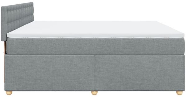 vidaXL Boxspringbett mit Matratze Hellgrau 180x200 cm Stoff 3286773 Bild 5