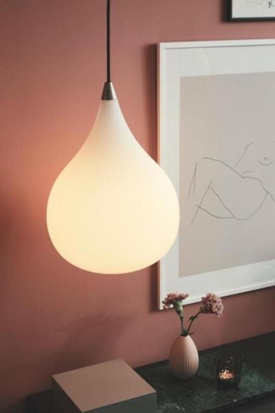Halo Design No. 405821 LED Pendelleuchte DROPS, opal-alu gebürstet Ø 38 Bild 2