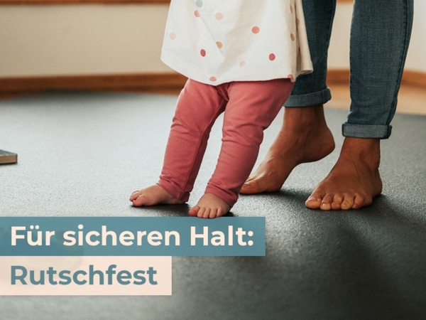 Krabbelmatte Sanosoft 80x220cm Hellgrau | Öko-Tex und in Deutschland produziert - beidseitig rutschfeste Krabbelunterlage Bild 4