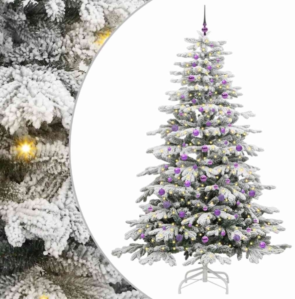 vidaXL Künstlicher klappbarer Weihnachtsbaum Weiß 240 cm PE und PVC 3395664