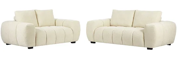 Vente-unique - BERENIA Couchgarnitur Stoff Beige - B 105 cm x H 81 cm x L 168 cm196 cm