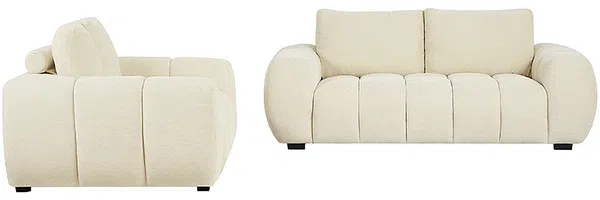 Vente-unique - BERENIA Couchgarnitur Stoff Beige - B 105 cm x H 81 cm x L 168 cm196 cm Bild 2