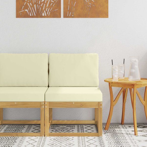 vidaXL Outdoor-Sofagarnitur Weiß und Creme 59 x 63 x 73 cm 901458