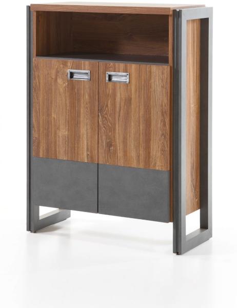 Kommode Auburn Eiche Stirling und Matera grau 75 cm