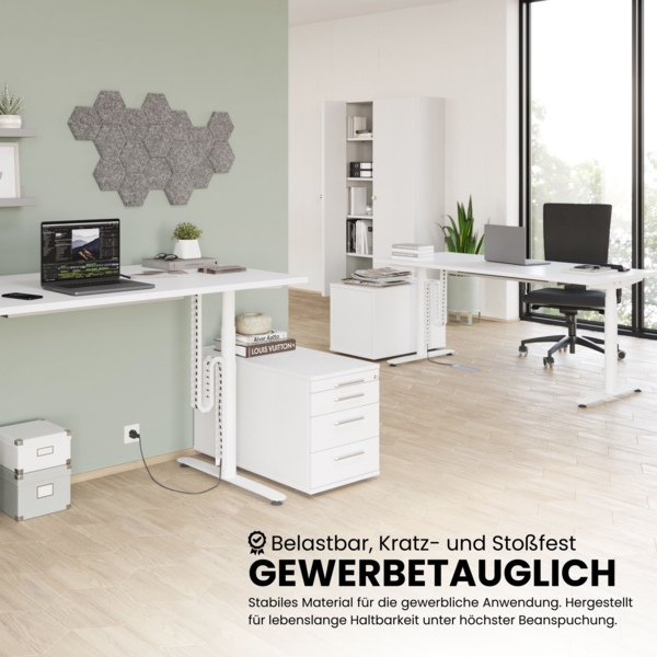 bümö elektrisch höhenverstellbarer Schreibtisch 160x80 cm mit Memory, Bluetooth & App-Steuerung - Schreibtisch höhenverstellbar elektrisch , elektrischer Schreibtisch Buche, Gestell silber, XDLR-16-6-S Bild 9