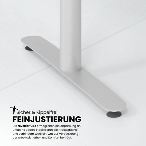 bümö elektrisch höhenverstellbarer Schreibtisch 160x80 cm mit Memory, Bluetooth & App-Steuerung - Schreibtisch höhenverstellbar elektrisch , elektrischer Schreibtisch Buche, Gestell silber, XDLR-16-6-S Bild 5