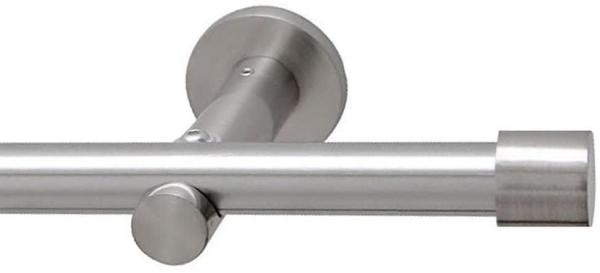 Garduna Gardinenstange 16mm / Edelstahl-Optik, 1-läufig, gebohrt, Metall
