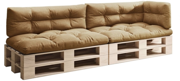 sunnypillow Palettenkissen 5er Set: 2x Sitzkissen + 2x Rückenkissen + 1x Seitenkissen, palettenmöbel palettencouch polsterauflage 120 x 80