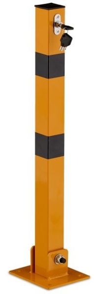 2x Klappbar Absperrpfosten, Gelb-Schwarz 10052927