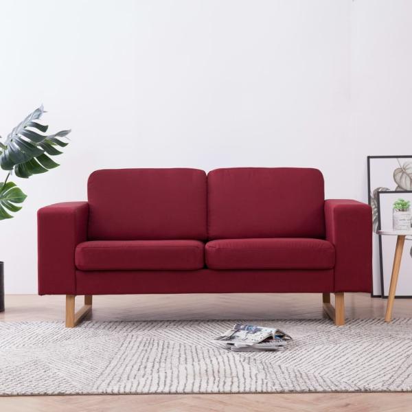 vidaXL 2-Sitzer-Sofa Stoff Weinrot [281393]