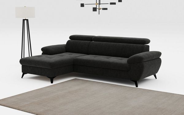 COTTA Ecksofa Hudson L-Form, B: 261 cm, mit Kopfteilverstellung, optional Bettfunktion & Bettkasten