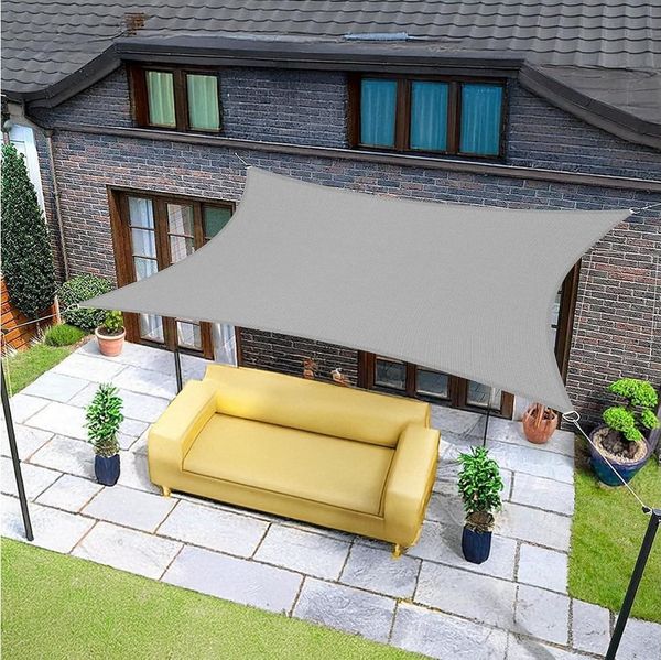 LuxusKollektion Sonnensegel Sonnensegel Quadrat Wasserdicht UV Schutz Garten 5x5 Grau