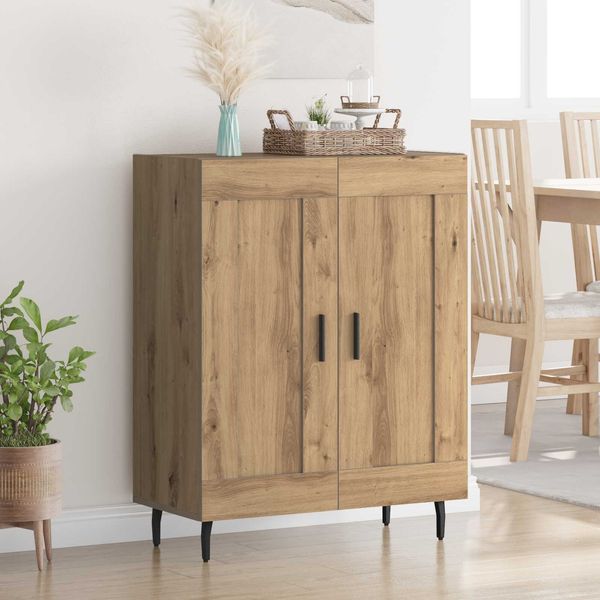 vidaXL Sideboard Artisan-Eiche 69,5 x 34 x 90 cm Verbundholz und Eisen 881607