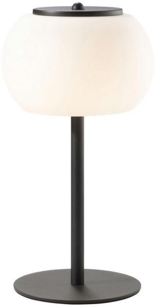 casa NOVA LED Tischleuchte HILDA, 1-flammig, H 33 cm, Schwarz, Weiß, LED fest integriert, Extra-Warmweiß, Metall, Lampenschirm aus Glas