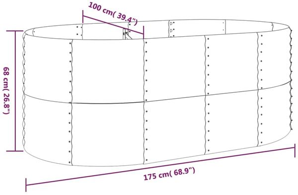 vidaXL Hochbeet Verzinkter Stahl 175x100x68 cm Anthrazit 319061 Bild 6