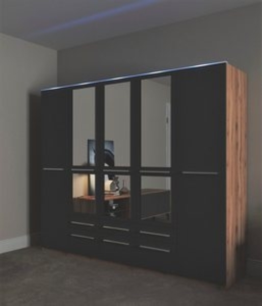 priess Kleiderschrank Schrank Garderobe Wäscheschrank Barcelona in 5 Breiten viel Stauraum, geräumige Schubkästen, mit Spiegel, MADE IN GERMANY Bild 6