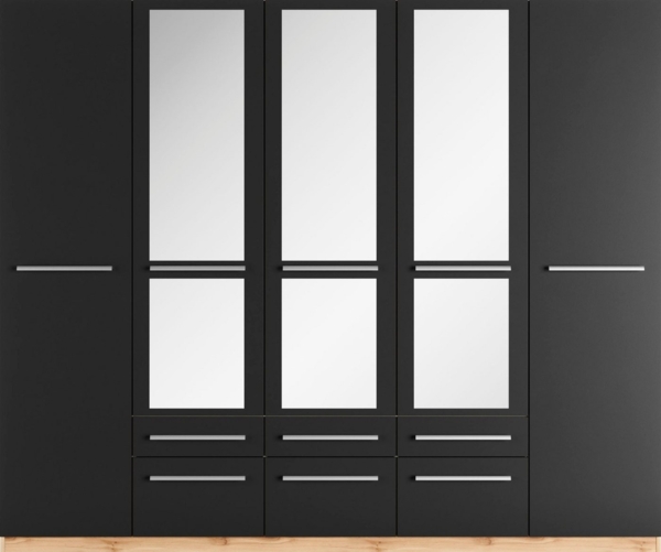 priess Kleiderschrank Schrank Garderobe Wäscheschrank Barcelona in 5 Breiten viel Stauraum, geräumige Schubkästen, mit Spiegel, MADE IN GERMANY Bild 2