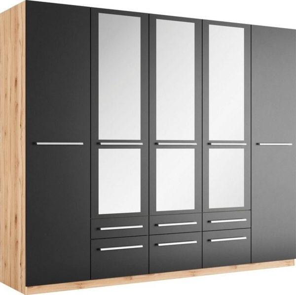 priess Kleiderschrank Schrank Garderobe Wäscheschrank Barcelona in 5 Breiten viel Stauraum, geräumige Schubkästen, mit Spiegel, MADE IN GERMANY Bild 4