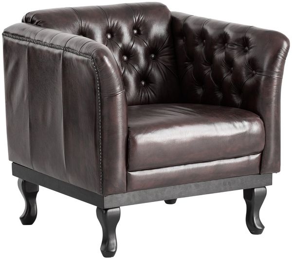 Chesterfield Sessel Dover braun 84x80x84 cm Echtleder massivum Clubsessel Retro-Lesesessel Wohnzimmer Büro Lounge Vintage Stil