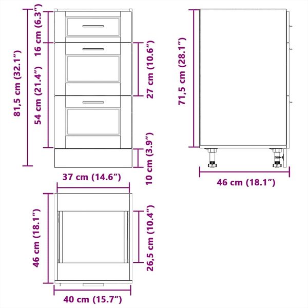 vidaXL Küchenunterschrank Porto Räuchereiche Holzwerkstoff 854225 Bild 11