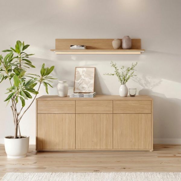 FORTE Sideboard Alice Springs, Sideboard, Breite 184,2 cm, viel Stauraum, Schubkästen mit Vollauszug, Push to open, grifflos