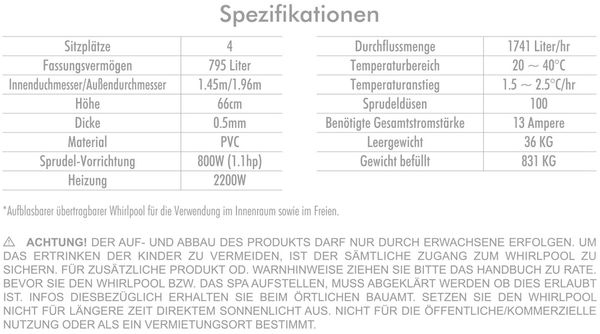Intex 'SimpleSpa' Whirlpool, Ø 196 x 66 cm Bild 5