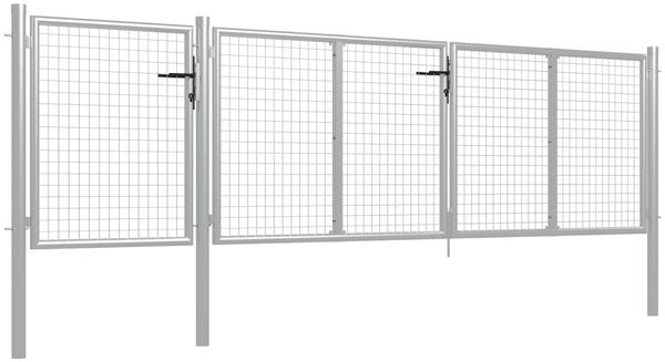 vidaXL Gartentor aus Stahl 400 x 75 cm Silber 144346 Bild 2