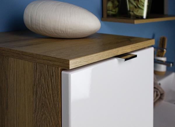 Germania 'GW-Mauresa' Schrank mit Schubkasten, 34 x 120 x 34 cm, Hellbraun / Weiß