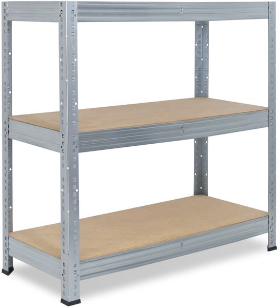shelfplaza PRO 115x100x60 cm Schwerlastregal in grau-verzinkt mit 3 Böden und 200 kg Traglast pro Boden