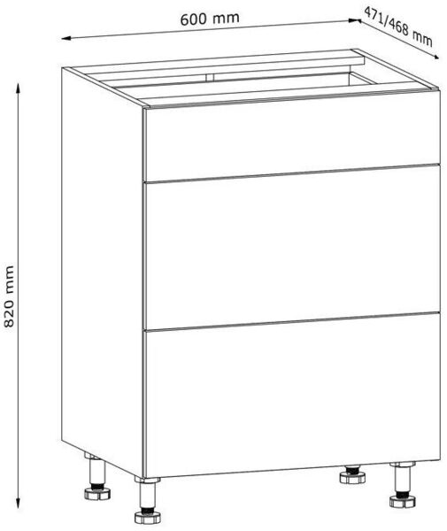 ROYAL24_MARKT Unterschrank - Komfortabler Unterschrank für einfache Organisation (Unterschrank, 1-St, Nexa - D60S3) Hochwertig - Modern - Exklusiv.