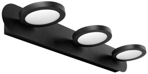 EMKE LED Wandleuchte Spiegelleuchte 3 Schwenkbar flammig 4000K Neutralweiß Licht, LED fest integriert, Neutralweiß, L: 50cm IP20 für Schlafzimmer, Wohnzimmer Schwarz mattiert