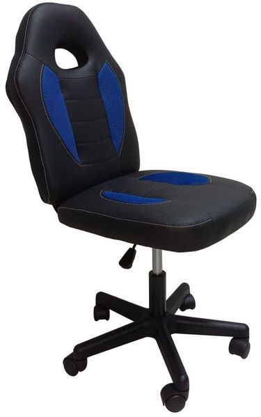 HTI-Living Schreibtischstuhl Schreibtischstuhl höhenverstellbar 360°-Drehfunktion Schwarz-Blau (Stück, 1 St)