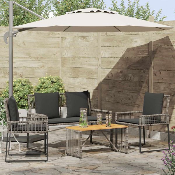 vidaXL Gartenmöbel Set 9 pcs Grau und Dunkelgrau Poly-Rattan 42025149