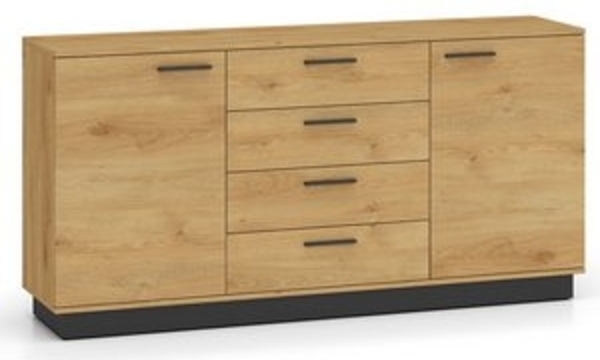 Kommode Modesto Sideboard Breite wählbar Eiche Style hell schwarz Bild 6