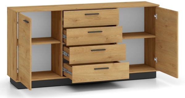 Kommode Modesto Sideboard Breite wählbar Eiche Style hell schwarz Bild 3