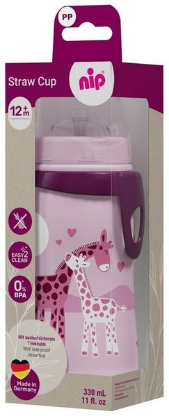 nip Trinkflasche Straw Cup Strohhalmbecher 12m+