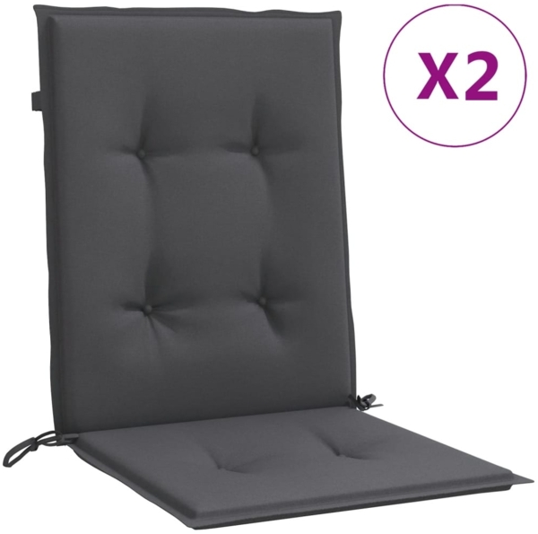 vidaXL Niedriglehner-Auflagen 2 Stk Melange Anthrazit 100x50x4cm Stoff 4002442