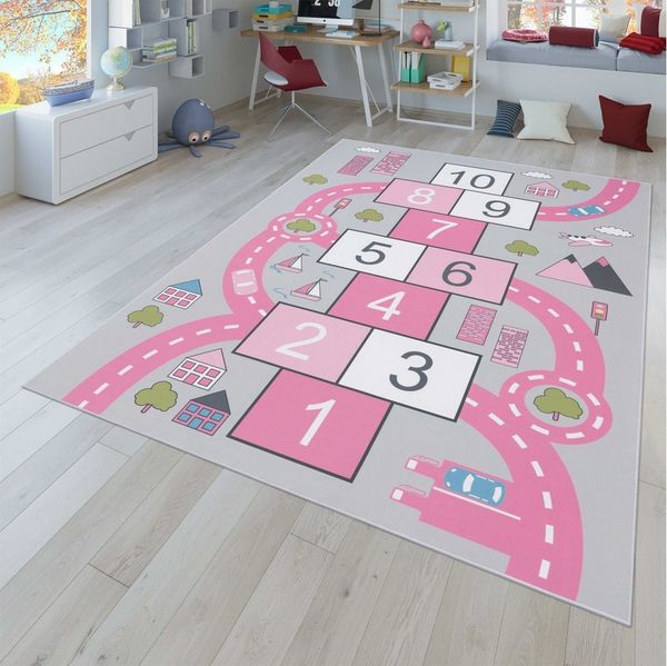 TT Home Teppich Kinderzimmer, Rechteckig, Höhe: 4 mm, Kinderzimmerteppich Teppich Junge Mädchen Kinderteppich Baby Rutschfes
