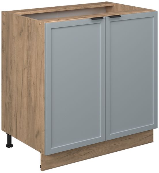 Küchenunterschrank Fame-Line Hellblau-grau 80 cm mit Regal, ohne Arbeitsplatte Vicco